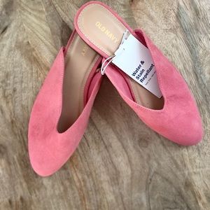 Old Navy Pink Suede Mules